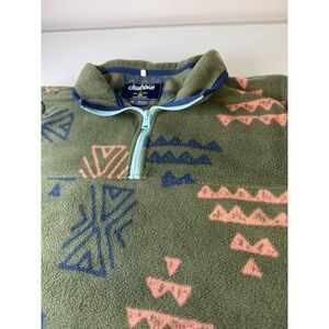 Mens Chubbies Geeen Aztec Print Fleece 1/4 Zip Pullover Sweater Size Medium